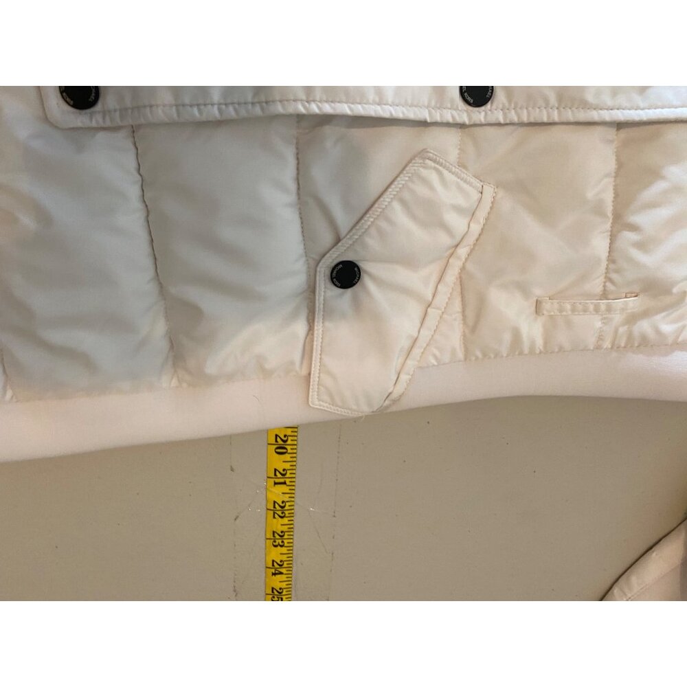 Michael Kors Womens Quilted White Puffer Coat Snap Pockets & Belted Waist Small - Picture 12 of 14